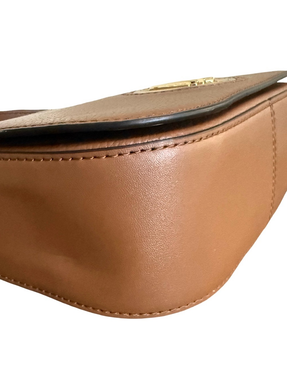 MICHAEL Michael Kors Samira Chestnut Brown Pebbled Leather MK Crossbody Bag! EUC - Picture 7 of 15